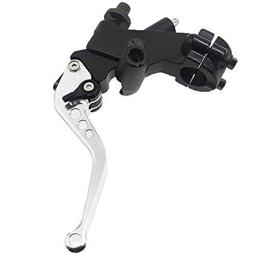 Soosee Universal Motorcycle 7/8" Front Brake Clutch CNC Master Cylinder Fluid Reservoir Levers for Sport Motorbike / Street Motorbike / Scooter / Dirt Motorbike(Silver) - Thumbnail 4