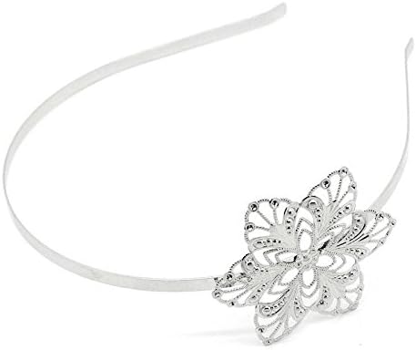 Metal Headbands (5 pcs - Flower Style, Silver)