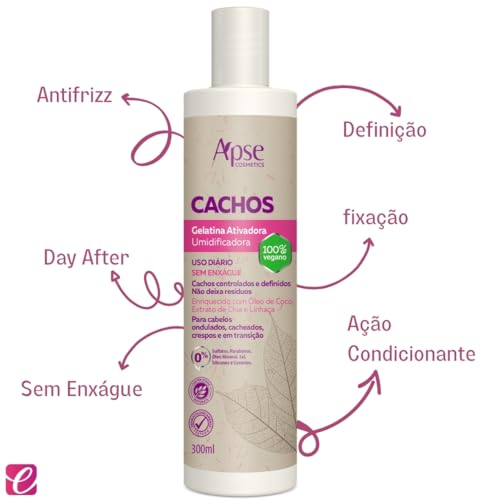 Kit Finalizadores com Gelatina 500ml e Ativador e Modelador de Cachos 1L Apse Cosmétics - 2 Itens