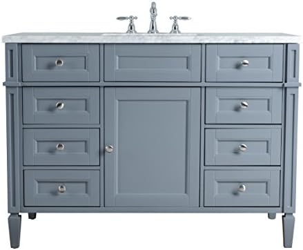 Stufurhome HD-1524G CR Anastasia French 48 Inches Single Sink Bathroom Vanity, Grey