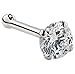 FreshTrends Cubic Zirconia Nose Stud | Nickel-Free 14K White Gold Nose Ring | 14K Gold Nose Studs in Size 1.5mm, 2mm, 3mm | White Gold Nose Stud with CZ 20 Gauge | Real Gold Nose Stud & Nose Bone