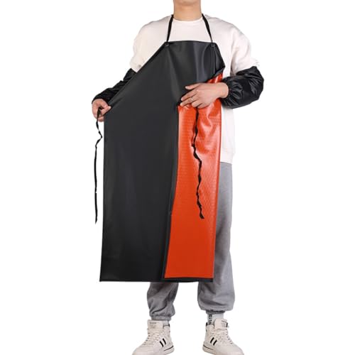High Strength Adjustable Waterproof Apron Industrial Work PVC Rubber Oil Resistant for Factory, Slaughterhouse and Butcher - Men and Women