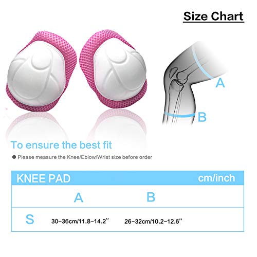 Kids/Youth Knee Pad Elbow Pads Guards Wrist Guards Protective Gear Set for Rollerblade Roller Skates Cycling BMX Bike Skateboard gs Scooter Riding Sports,Toddler for Multi-Sports Outdoor(Age3-7) Pink
