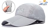 Ellewin UV Sun Protect Outdoor Quick dry Long Brim Collapsible Portable Cap UPF50+ (A1-Light Grey)
