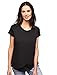 Motherhood Maternity Women's Maternity Short Sleeve Scoop Neck Layered Tulip Nursing Tee Shirt, Black, Small