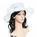 Women's Kentucky Derby Hat,Summer Fascinator Flowers Wide Brim Organza Church British Tea Party Wedding Dress Cap,White
