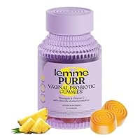Lemme Purr Vaginal Probiotic Gummies for Women - Balanced pH, Healthy Odor, Yeast Balance & Flora Support + Vitamin C for Immune Health - Tasty Pineapple (60 Count)