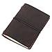 Refillable Leather Travelers Notebook - Passport Size Travel Journal with Lined Insert, 4 x 5.5 Inches, Dark Brown