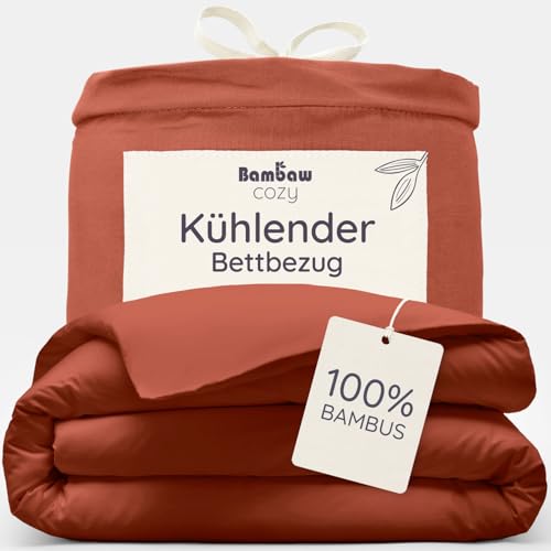 Bambaw Bambus Bettwäsche 155x220 cm, kühlender Bettbezug Sommer, Allergiker Deckenbezug, nachhaltige 100% Bambus Bettwäsche, atmungsaktiver Bettbezug