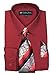 Fortino Landi Men's Long Sleeve Dress Shirt With Matching Tie And Handkerchief