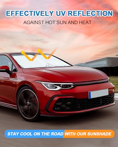 Car Windshield Sunshade, Foldable Interior Sun Shade for Reflective Sun Shade with UV Protection and Storage Case for Windshield, Sun Shade for Most Cars M
