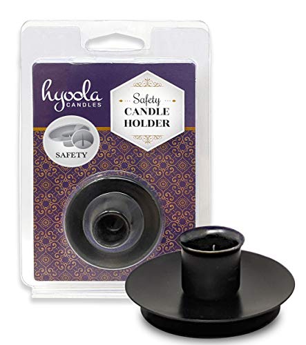 Hyoola Candle Drip Protector - Reusable Metal Safety Candle Holder - Pin Holds Candles in Place - for 1.3 cm Diameter Candle - Black