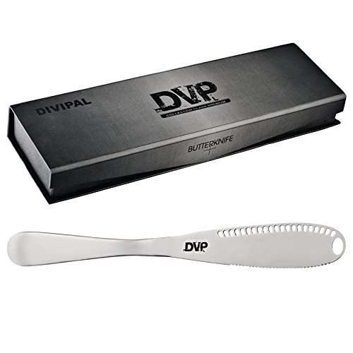 Stainless Steel Butter Knife Multifunction with Serrated Edge Shredding Slots Butter