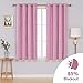 Deconovo Printed Pink Blackout Curtains Set of 2 Wave Line with Dots Light Blocking Curtains for Girls Room 52 x 63 Inch Baby Pink 2 Drapes