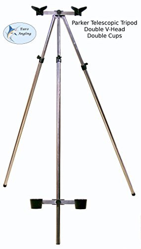 Parker Angling 3-5ft Telescopic Fishing Tripod Rod Rest with Double V-Heads by Parker Angling