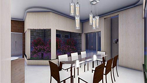 JINZO One-Light Pendant Light Fixture LED 8W Eyeshield Dimmable Laser Pattern Glass Difusser.