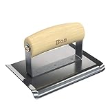 Bon 22-344 6-Inch by 4-Inch Stainless Steel Curved End Concrete Edger with 3/8-Inch Radius and 1/2-Inch Depth Wood Handle