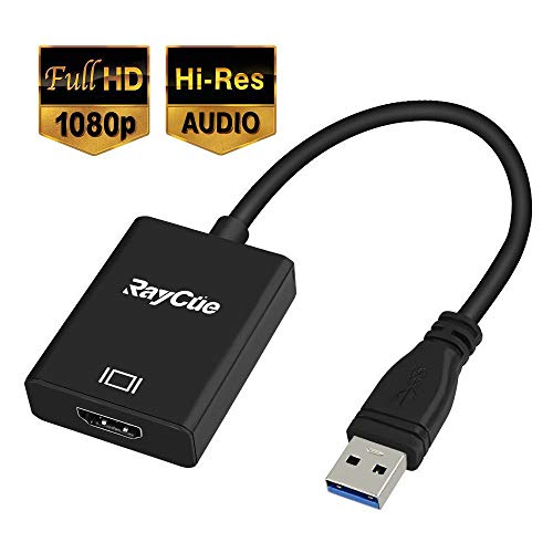 USB 3.0 to HDMI HD 1080P Video Cable Adapter with Audio Output Multiple Monitors for Laptop HDTV TV PC with Windows XP / 10 / 8.1 / 8 / 7 [ NO MAC & VISTA ]