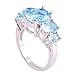 Psiroy 925 Sterling Silver Plated Created Blue Topaz Filled 5 Stone Engagement Ring Band Size 8