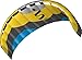 HQ Symphony Pro 2.2 Kite Edge Yellow Blue w Control Bar Bundle (4 Items) + Peter Lynn 2-Line Control Bar w Safety Leash + WindBone Kiteboarding Lifestyle Stickers + WBK Key Chain – Foil Trainer Kit