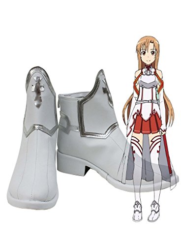 SAO Sword Art Online Anime Asuna Yuuki Cosplay Shoes White Boots Custom Made