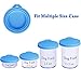 Super Design 3PCS Can Covers Scoop Packaging,BPA Free Silicone Can Cover for Multiple Sizes with Melamine Food Scoop,for Dog and Cat, Small Scoop, Blue