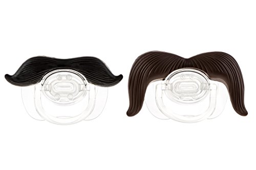 Mustache Pacifier for Baby Boys 6-12 Months (2pcs), DLUX Products Baby Funny Gentleman Appease & Control Your Child- Made of Bpa-free, Odorless & 100% Food-grade Silicone According to En 1400 & Us Cpsc Standards - Makes Ideal Gift!