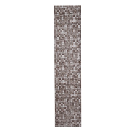 chinatera Peel and Stick Tile Kitchen Backsplash Sticker Aluminum Foil Mural Mosaic Wall Paper Waterproof Removable High Temperature Resistant Self-Adhesive, 18" x 79" (Brown)