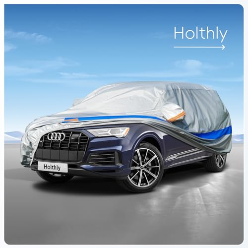 Holthly Car Cover SUV Outdoor Waterproof, Car Cover 4x4 10 Layers, Car Cover Sunscreen, Layer for Car Suitable for Audi Q7, BMW X5, Mercedes GLE, Porsche Cayenne etc. YXL