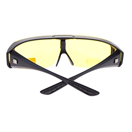 Barricade Large Mens Polarized Flip Up Fitover Sunglasses Black Yellow