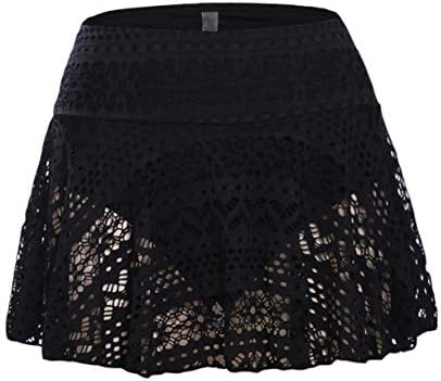 JomeDesign Swim Skirts for Women Lace Crochet Skirted Bikini Bottoms Swimsuit Swimdress