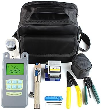 8 in 1 Optic Fiber Cold Joints Tool Kit Power Meter Visual Fault Locator Cleaver Stripper