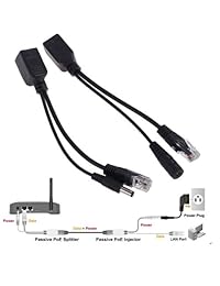 Juego de 5 pares de inyectores PoE pasivos y divisores PoE con conector DC de 0.217 x 0.083 in RJ45 Power Over Ethernet