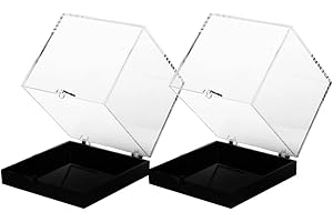 Ipetboom 2pcs Small Rock Display Boxes with Clear Tops Protective Plastic Storage Cases for Mineral Specimens