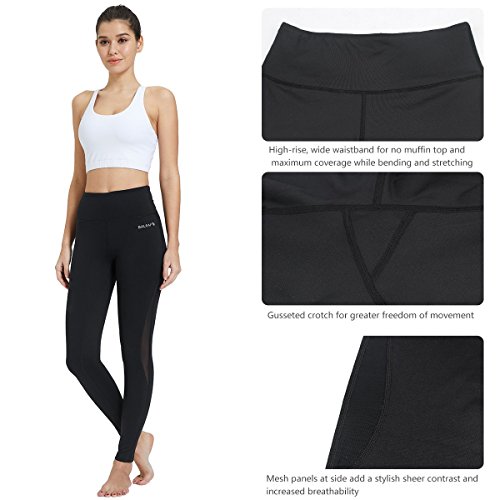 image for Baleaf Women's High Waist Mesh Active Leggings Workout Yoga Pants Tumm