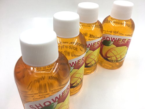 Handmade shower Gel, Mango Tango, travel size 4 pack 2 oz each