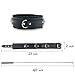 MuaToo PU Leather Collars Choker with Long Chain Detachable Leash for Women Men,Black