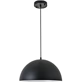 Living District Forte 1-Light Mid-Century Metal Pendant in Black Finish