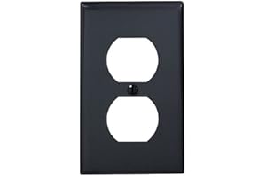 Leviton 1-Gang Duplex Device Receptacle Wallplate, Standard Size, Thermoplastic Nylon, Device Mount, 80703-E, Black