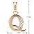 Snowman Lee Fashion New Letter Q Studed White Gemstone 18k Rose Gold Plated 18" Chain Necklace