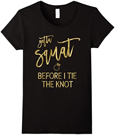Womens Bride Shirt Gotta Squat With Faux Gold Ring Medium Black