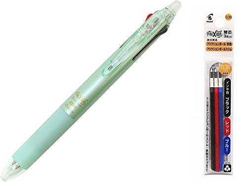 Photo 1 of Pilot Erasable Ballpoint Pen Pearl Green 0.38mm (LKFBS60UF-PG)+0.38mm Refill Black Blue Red 1 Set