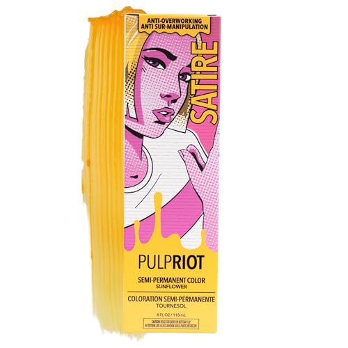 Pulp Riot Semi Permanent Hair Color Satire – Sunflower Yellow, Long-Lasting Vib…