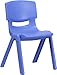 Flash Furniture Blue Plastic Stackable School Chair with 15.5'' Seat Height