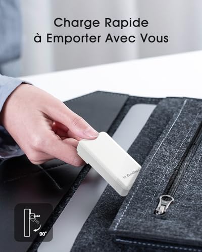 USB C Charger 65W, Elexlinco USB C Fast Charger GAN Compact Foldable 2 Ports, Compatible with MacBook Pro/Air, iPad Pro, iPhone 15/Pro,Samsung Galaxy S24/S23, Pixel, Apple Watch and More (White)