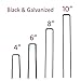50 Pack 6x1 inch 11GA(0.12inch) Landscape Staples Garden Stakes Fence Netting Pins Ground Spikes Sod Cover Fabric Pegs Anti-Rust Galvanized