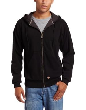 Men's Thermal Lined Fleece Sweatshirt, Black, Large Tall