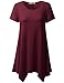 URBANCLEO Womens Short Sleeve Round Neck Tunic Top Long T-shirt BURGUNDY 3XLARGE