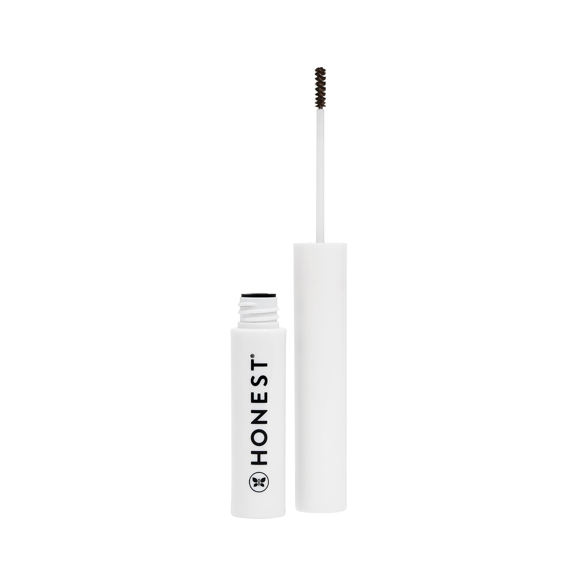 Honest Beauty Honestly Healthy Brow Gel for Fuller Looking Brows | Strengthens + Adds Volume | Castor Oil + Red Clover Extract | EWG Verified, Vegan, Cruelty Free | Brunette, 0.05 fl oz