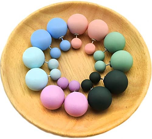 PAPPET Pearl Stud Earrings 6 Pairs/lot Mix Colors Fashion Freshwater Pearls Studs Earring Double Side Big Pearl Earrings Jewelry Gifts For Women & Girls